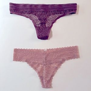 Exhilaration Maroon and Nude Thong. XS
